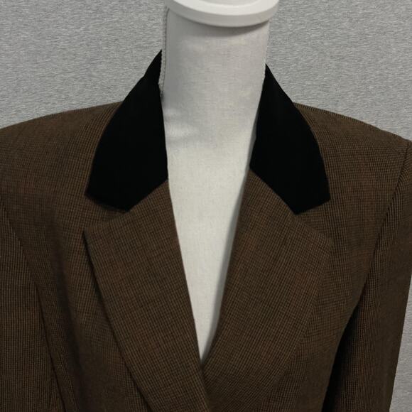 Vintage Collections Internationale Blazer Womens Medium Velvet Collar Equestrian - Picture 2 of 12